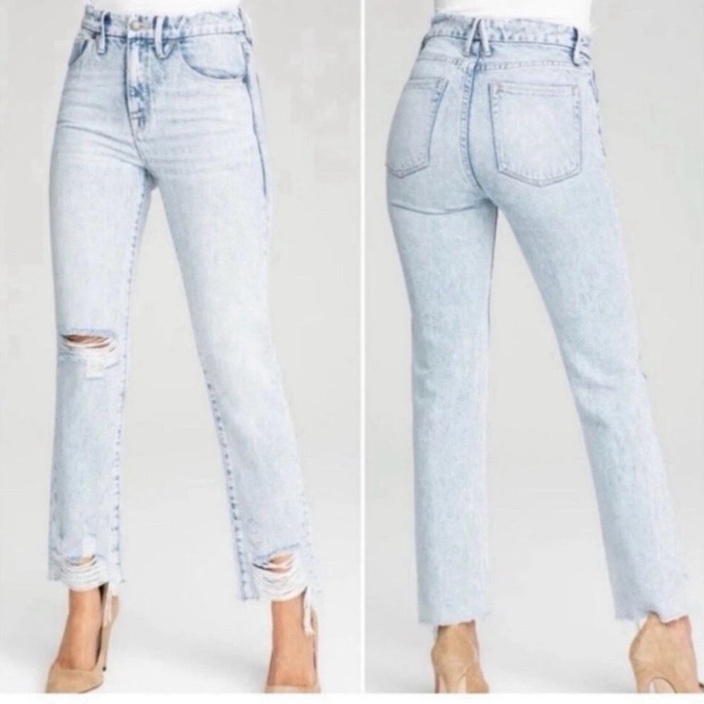 Good American Light Blue Straight Leg Jeans